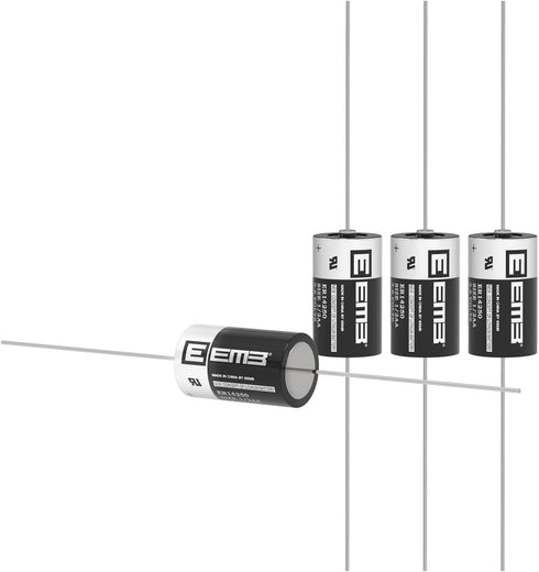 EEMB 4Pack ER14250 1/2AA 3.6V Lithium Battery with AX Solder Tabs