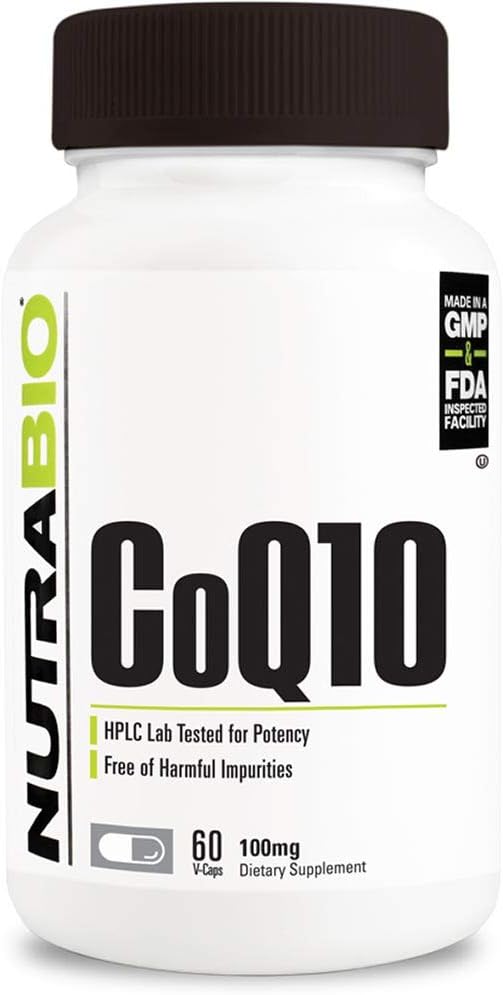 NutraBio CoQ10 Dietary Supplement, Healthy Heart Function & Cellular Energy Production, 100mg, 60 Capsules