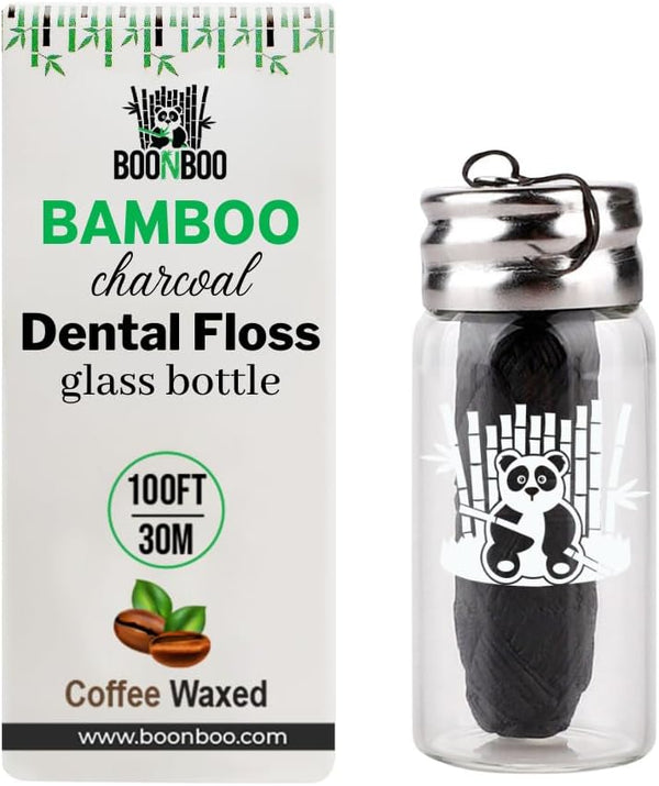 Dental Floss, Bamboo Charcoal Woven Thread, Coffee Flavor for Effective Teeth Cleaning