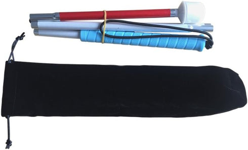 VSONE 7 135cm (53.1 inch)) Aluminum Mobility Folding White Cane for Vision Impaired and Blind People (Folds Down