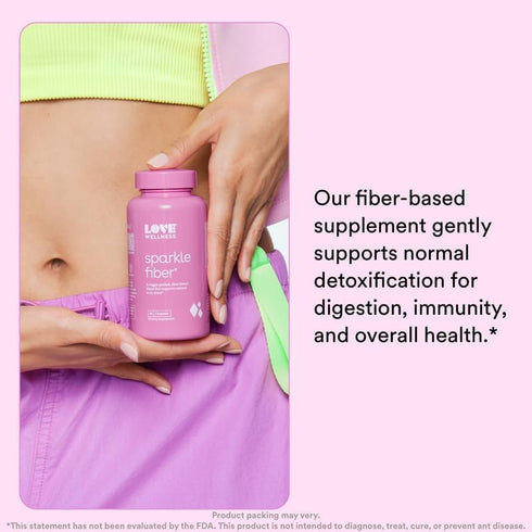 Love Wellness Sparkle Fiber Supplement for Digestive Health | Psyllium Husk Powder for Regularity & Weight Management |
