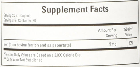 Cardiovascular Research Ferritin Maximum Absorption Iron Supplement - 60 Capsules, 01-Cream