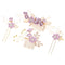 NUOBESTY 4Pcs Handmade Wedding Hair Clip Comb, Pearl Floral Leaf Hair Accessories for Women (Purple)