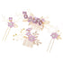 NUOBESTY 4Pcs Handmade Wedding Hair Clip Comb, Pearl Floral Leaf Hair Accessories for Women (Purple)