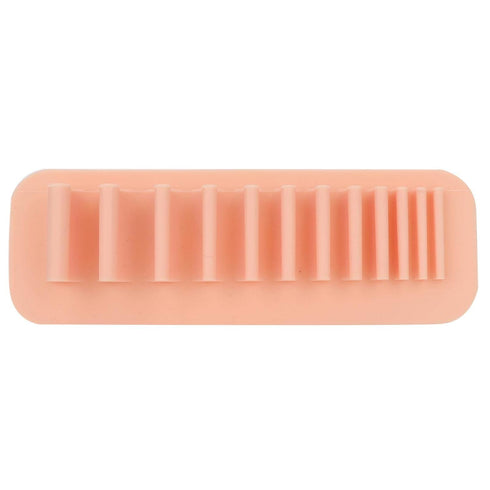 ZJchao Brush Drying Rack, Soft Silicone Wall Mounted Makeup Brush Holder Organizer for Home (Bare Pink)