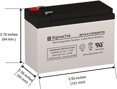 SigmasTek HR9-12 B&B Battery Battery (Replacement)