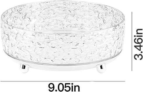 J WARRIOR 360 Rotating Makeup Organizer - Spinning Skincare Storage for Vanity, Turnable Cosmetics Organizer (Clear)