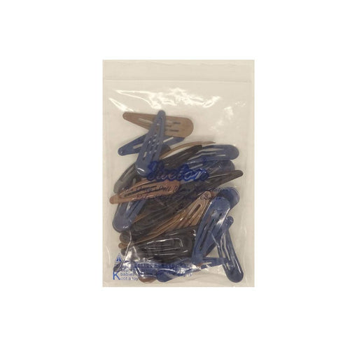 yueton 36pcs Black Blue Brown Glossy Snap Prong Clips, Bendy Hair Clips Barrettes for Ladies Girls