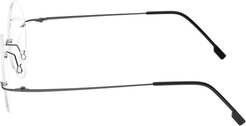 Fuisetaea Round Rimless Frame Reading Glasses for Men Women, +2.50 Titanium Alloy Lightweight Eyeglasses
