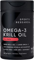 Sports Research Antarctic Krill Oil Omega 3 Mini-Softgels - 500mg with Phospholipids, Choline & Astaxanthin, 120