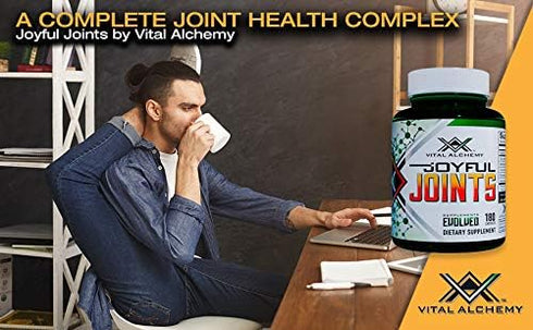 Joyful Joints by Vital Alchemy - Highest Grade Glucosamine, Turmeric, MSM, Bromelain, Hyaluronic Acid, Cissus, MSM,