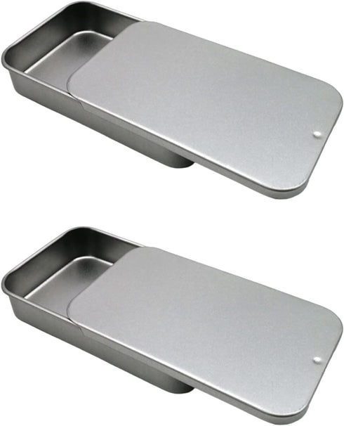 2 Pack Dental Floss Portable Case - Refillable Glide Floss, Storage for 24 Picks, Travel Floss Box (Silver)
