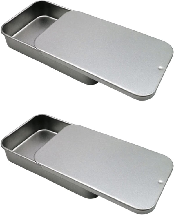 2 Pack Dental Floss Portable Case - Refillable Glide Floss, Storage for 24 Picks, Travel Floss Box (Silver)