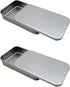 2 Pack Dental Floss Portable Case - Refillable Glide Floss, Storage for 24 Picks, Travel Floss Box (Silver)