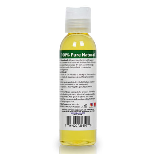 Well's Oil AVOCADO OIL, 4oz All-Natural for Hair, Skin, Nails, Refined Cold Pressed Nutrient Rich