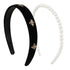 TERSE Black Velvet Headband for Women White Pearl Head Band Cute Designer Headband Fashion Hair Accessories Vintage Women Holiday Headbands Elastic Hair Bands for Women's Hair