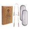 Gaia Guy Copper Tongue Scraper, 2 Pack with Metal Case, Plastic Free Tongue Cleaners for Adults