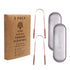 Gaia Guy Copper Tongue Scraper, 2 Pack with Metal Case, Plastic Free Tongue Cleaners for Adults
