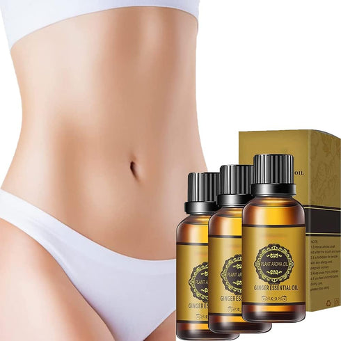 Toheok 5 Bottle Abdominal Drainage Ginger Oil,Belly Drainage Belly Off Massage Oil Massage Liquid