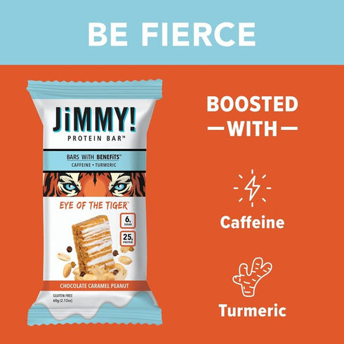 JiMMY'S! Functional Protein Bar - Caramel Chocolate Nut - 12 Count, Low Sugar, 25g Protein