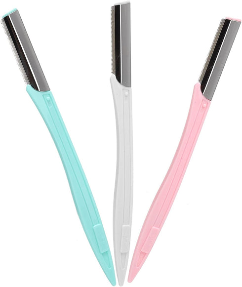 Sonew 3Pcs Portable Eyebrow Trimmer Kit - Foldable Hair Remover, Stainless Steel Blade, Brow Shaper