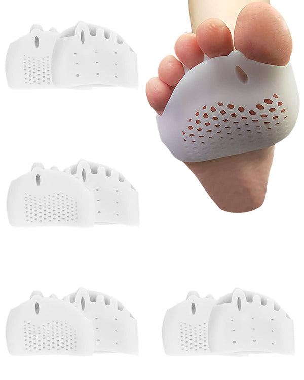 4 Pairs Metatarsal Gel Pads, Toe Separators for Bunions and Foot Pain Relief, Hammer Toe Corrector Spacers