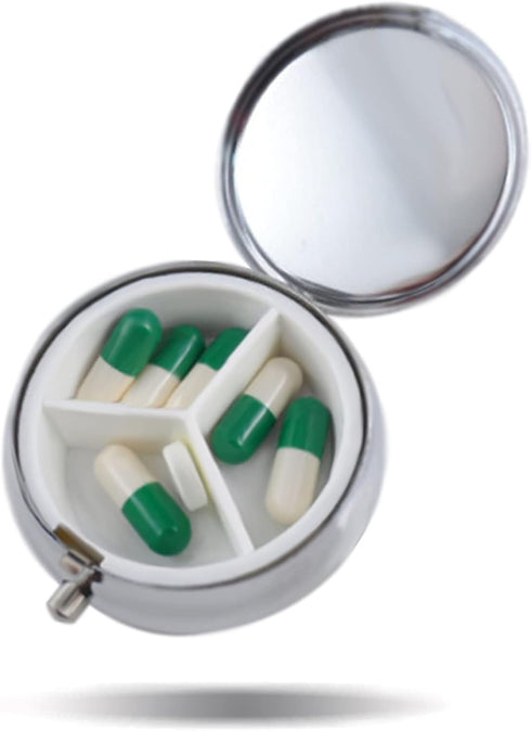 Vini (Pack 2) Pill Box Small Medicine Pill Case Portable Medicine Tablet Vitamin Holder Organizer for Purse Pocket