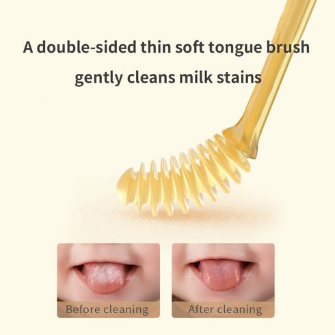 Baby Toothbrush Set, Silicone Baby Tongue Cleaner, 0-18M, 360 Degree Toddler Oral Care Toothbrush