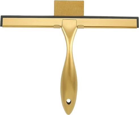 10inch Stainless Water Cleaning Squeegee with Silicon Rubber for Bathroom, Car or Kitchen - 3 Choices (Gold)
