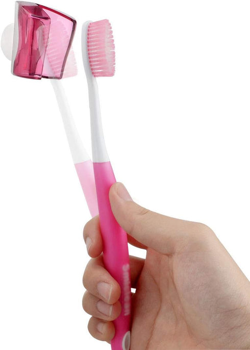 Linkidea 3PCS Travel Toothbrush Head Covers with Suction Cup Portable Wall Mount Holder, Convenient Toothbrush Cap