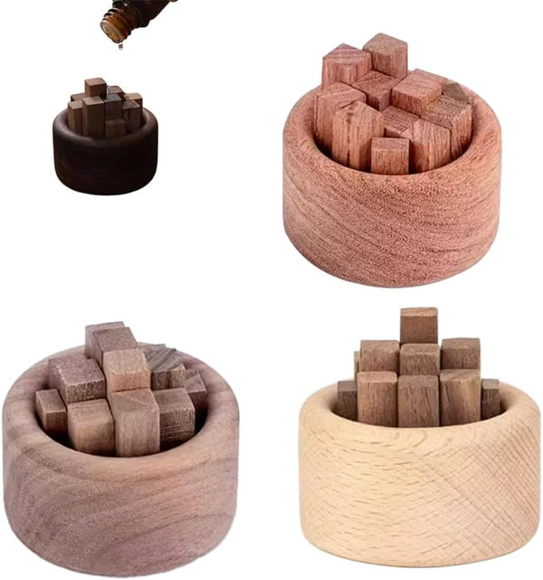 RICHINNA Wood Diffuser,3 Set of Wood Diffuser for Essential Oils,Car Fragrant Small Aromatherapy