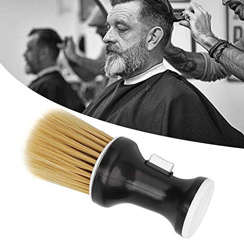 Neck Duster, Soft Hair Neck Duster for Hairdressing Powder Storage, Cleaning Brush for Haircut (Black)