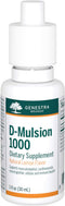 Genestra Brands D-Mulsion 1000 - Natural Lemon Flavor Liquid Vitamin D Supplement - 1 Fl Oz