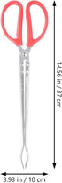 YARDWE 2pcs Stainless Steel Trash Tongs, Scissor Tongs for Grill Camping Fire Pit Tool, Heavy Briquetting