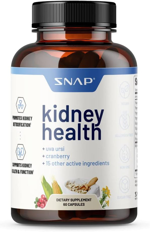 Snap Supplements Kidney Health Support, Natural Kidney Cleanse Detox & Repair Formula (60 Capsules)