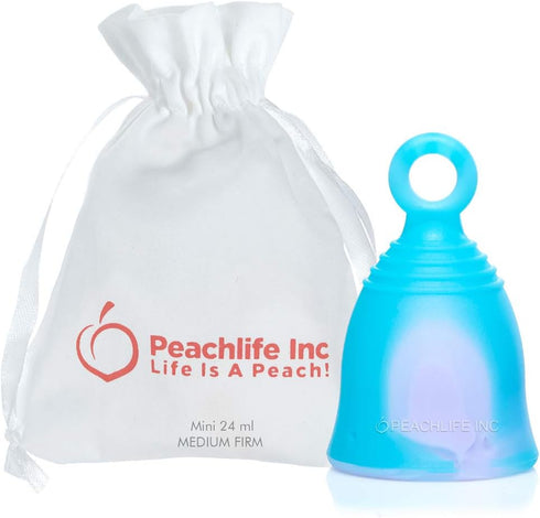 Peachlife Mini Ring Menstrual Cup Small Medium Firm - Reusable Silicone Peachcup for Leak-Proof Protection
