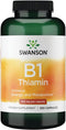 Swanson Vitamin B1 (Thiamin) 100mg - Promotes Healthy Metabolism, Energy Support - 250 Capsules, Natural Vitamin