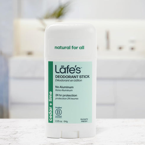 Lafe's Natural Deodorant Stick, 2.25oz Aluminum Free for Women & Men, Cedar & Lime, 3-Pack