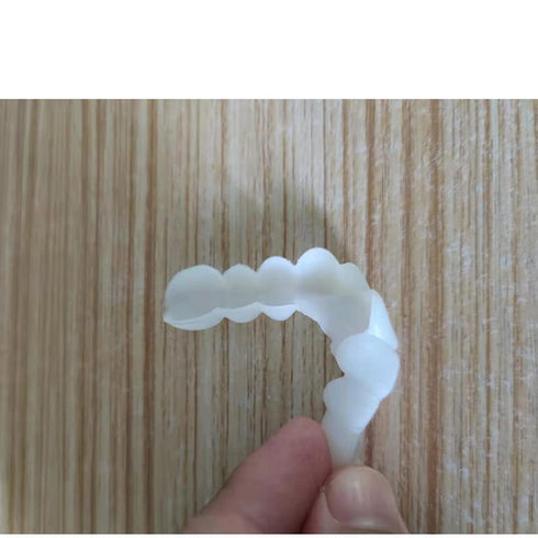 sowsmile Silicone Gel Snap on Perfect Smile Upper Lower Teeth Tooth Braces White Products with Storage Box, with Mirror