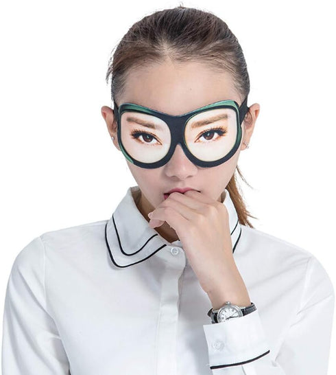 Honbay Soft Sleep Eye Mask with Adjustable Head Strap, 3D Funny Eyeshade for Travel, Game, Party, Rest, Sleeping (Woman)