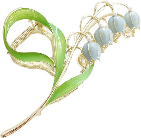 Lily of The Valley Flower Hair Clips, Orchid Hair Clamps, Metal Hairpin for Thick Thin Hair Styling Accessories