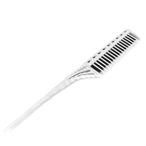 Teasing Comb, 3 Row Hair Care Styling Comb, Lightweight Hair Salon Supplies (White)