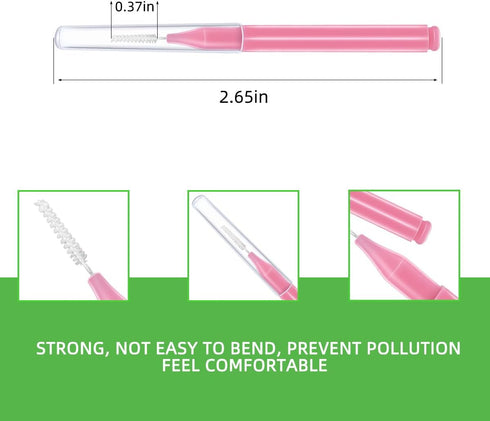 75 Pieces Braces Brush for Dental Tooth Flossing, Interdental Cleaning Tool in 5 Colors