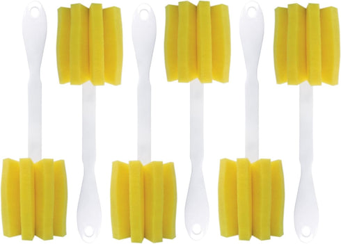 Lola Products Glass & Jar Sponge Brush, Star Shaped, Foam Material, Non-Scratch, Dishwasher Safe, 6 Pack