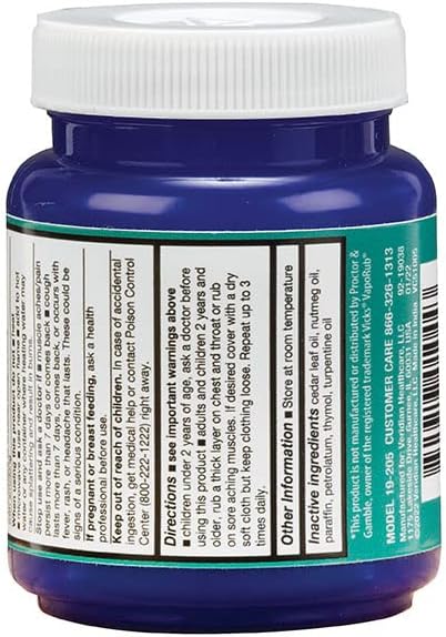 Thera Care Medicated Chest Rub, 4 oz Cough Suppressant for Nasal Congestion and Minor Aches and Pains