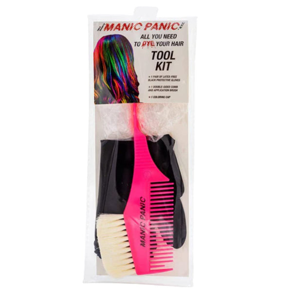 MANIC PANIC Dye Tool Kit - Hair Dye Brush + Comb Applicator, Hair Cap & Latex-Free Gloves - Reusable & Easy to Clean