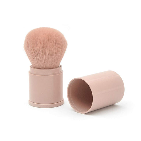 Retractable Powder Brushes, Professional Mineral Blending Kabuki Makeup Application Brush with Cover