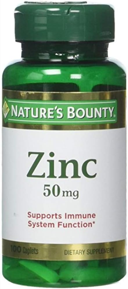 Nature's Bounty Zinc 50 mg Caplets 100 ea Pack of 2