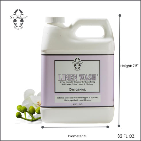 Le Blanc Linen Wash Classic Scent Clean Vintage Precious Heirloom Linens Safely, One 32 fl oz