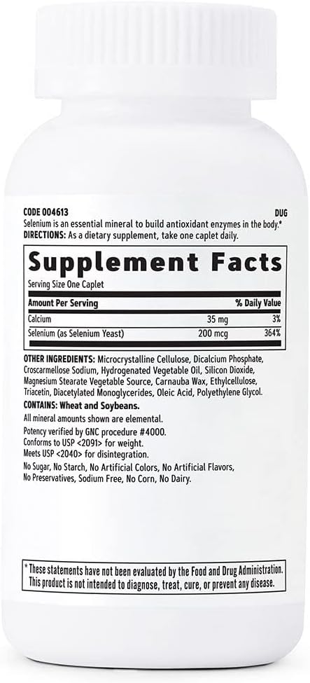 GNC Selenium 200mcg, 200 Tablets, Helps Build Antioxidant Enzymes